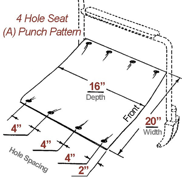 4-hole-seat, punch-pattern-a, 16-inch-deep-by-20-inch-wide