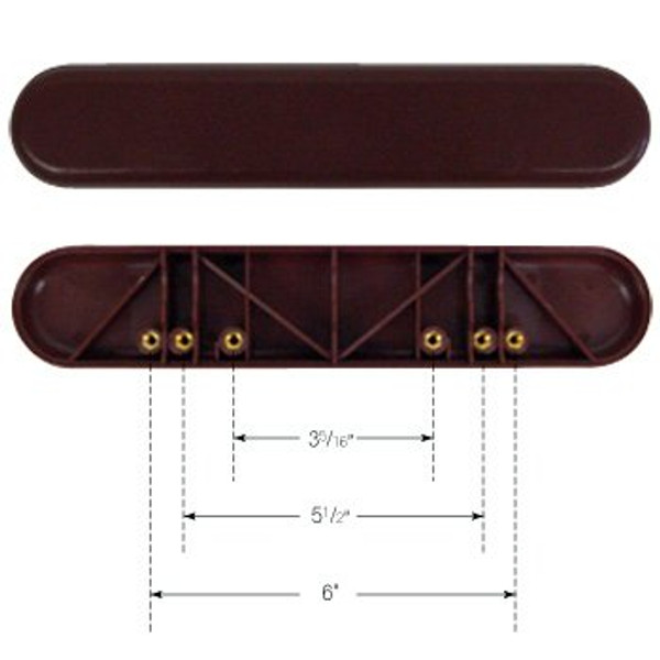 Plastic-Desk-Length-Armrest-3-5/16"-5-1/2"-&-6"-Hole-Spacing