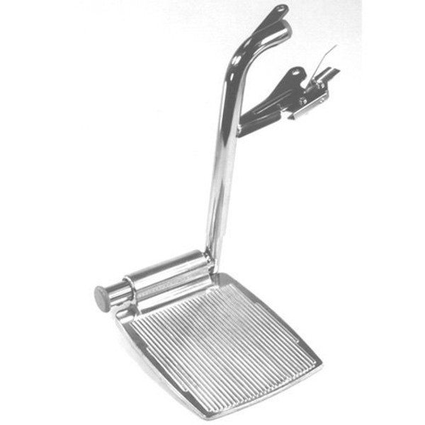 Footrest-Silver-Aluminum-Footplate-Cam-Lock-5/16"-Pin-Hole-3"-Standard-Spacing-Right