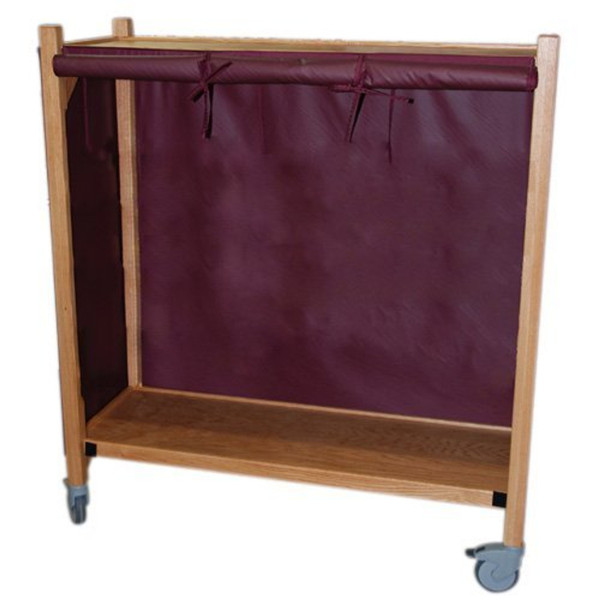 MRI Non-Magnetic Oak Coil Cart, 2' Depth x 3' Height x 2' Length, 2 Shelves