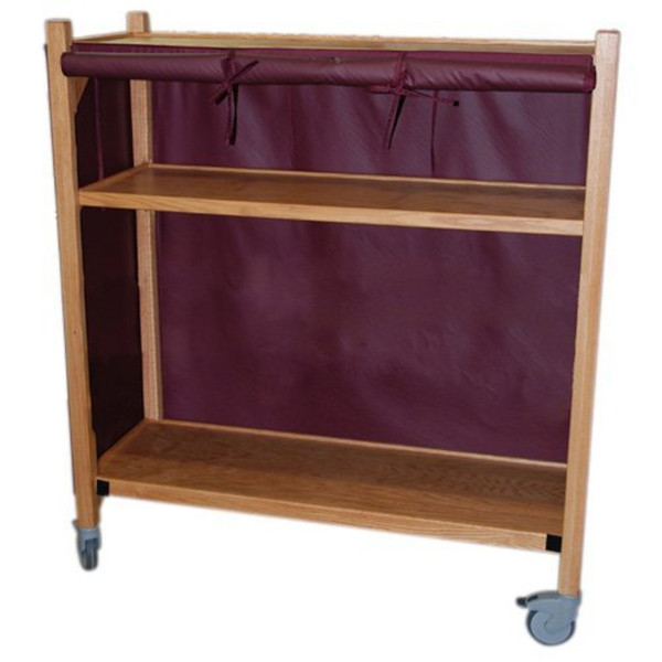 MRI Non-Magnetic Oak Coil Cart, 2' Depth x 4' Height x 4' Length, 3 Shelves