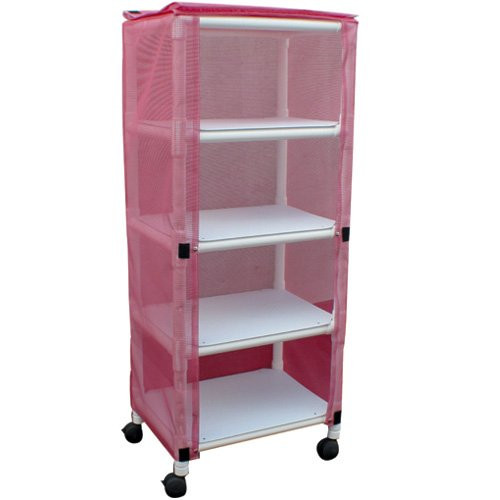 ECHO 4 Shelf Mini Linen Cart, 20" x 25" Shelf Size, Solid or Mesh Cover