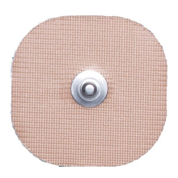 PMI Advantrode Elite Skin-Friendly Blue Gel TENS Electrodes 1.75" x 1.75" Sq. w/Snap Tan Tricot, 4 per Pack