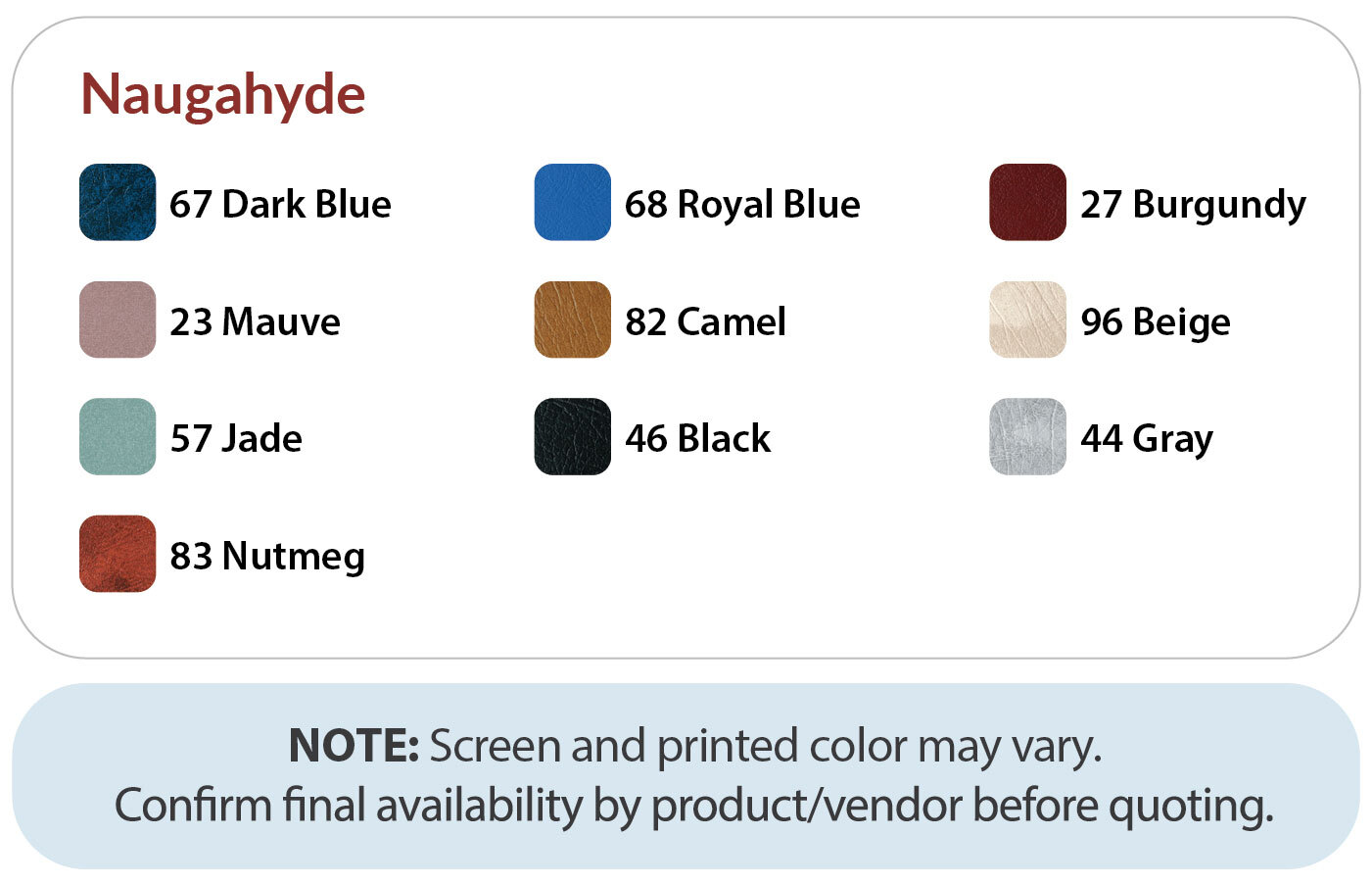 naugahyde-colors