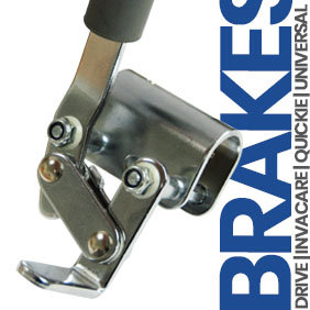 Easy-to-install brakes for enhanced wheelchair safety.