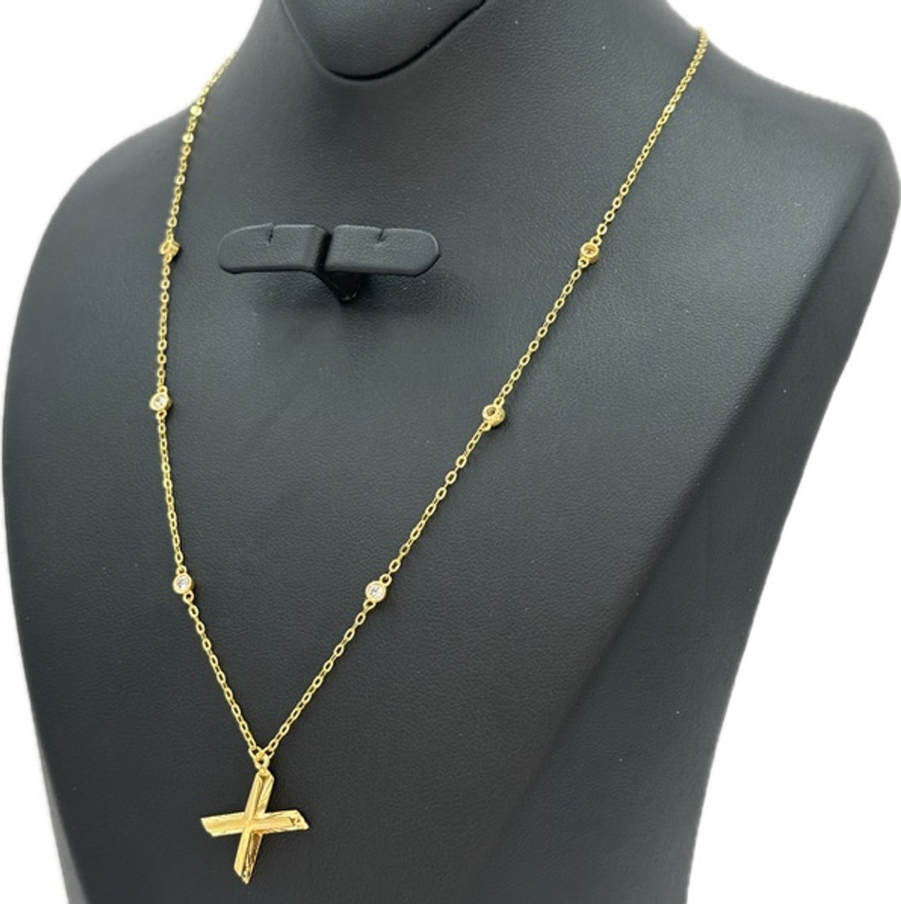 21K Gold Flat Chain (15 Inch) - AsCh54759 - 21K gold chain (15+ inches) for  mens (heavy and sturdy) Hook type : S hook.