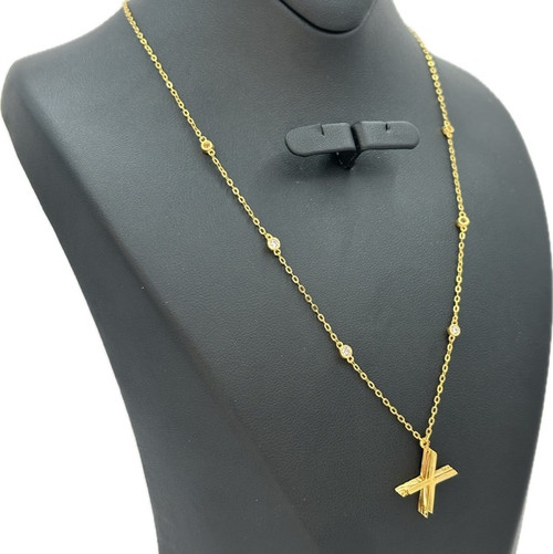 The 21K Gold Side X Necklace
