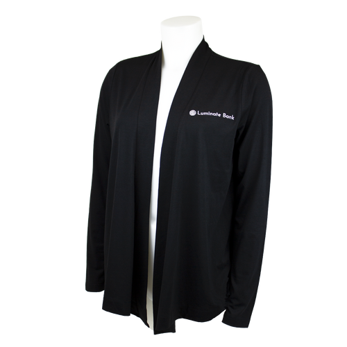 Luminate Bank Ladies Concept Open Cardigan - BLACK