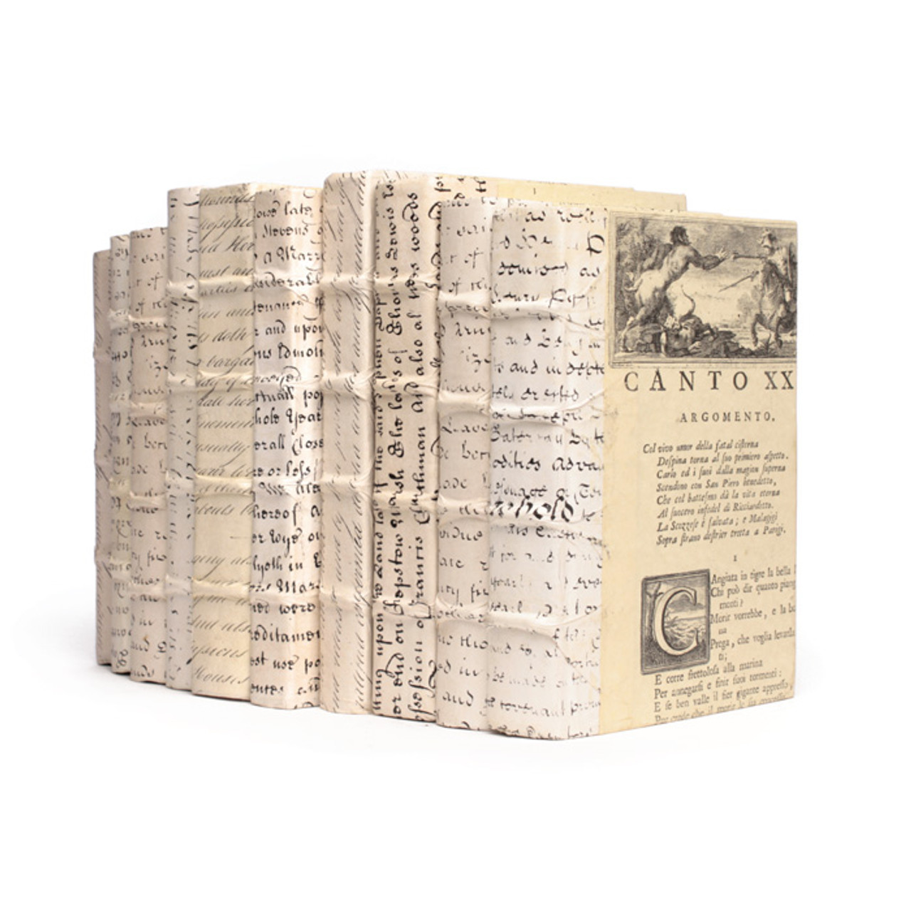 Decorative Books - White Antique Script