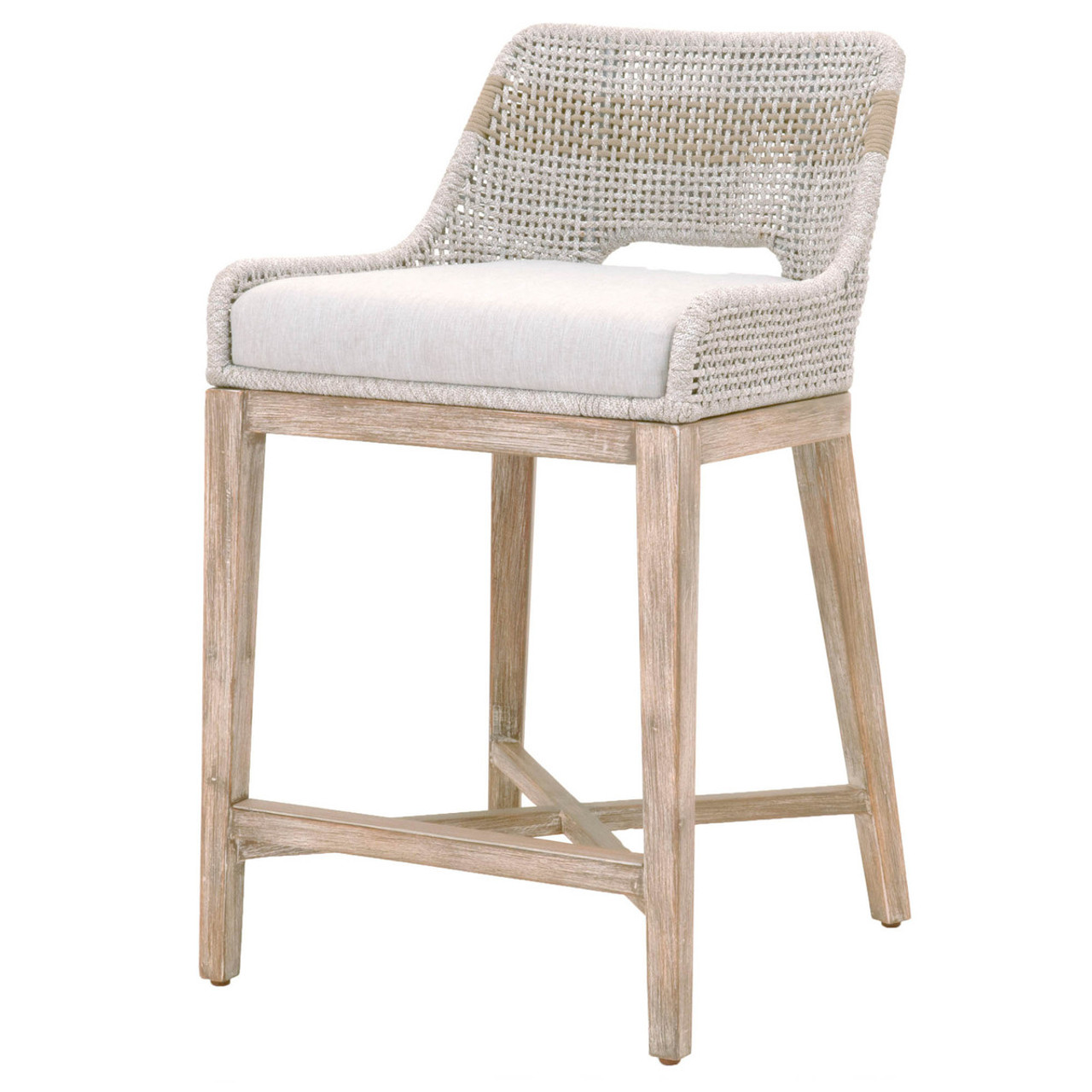 Tapestry Counter Stool in Taupe & White