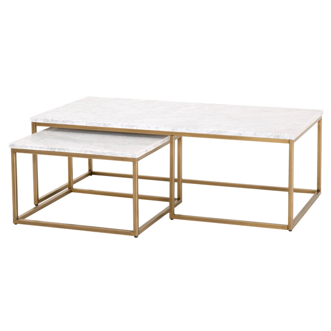 Carrera Nesting Coffee Table in Brushed Gold