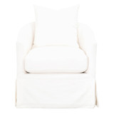 Faye Slipcovered Chair in Cream Crepe