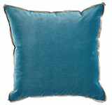 Velvet Glass Blue & Linen Flange Pillow