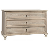 Curved  Front 3 Drawer Chest in Vintage Grey
