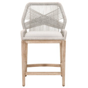 Loom Counter Stool in Taupe & White