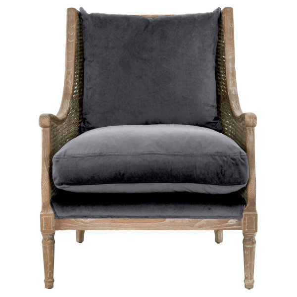 Churchill Club Chair in Shadow Gray Velvet