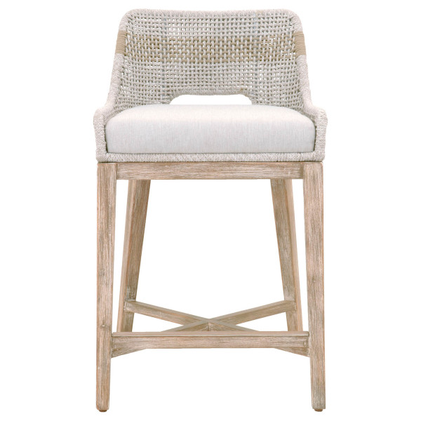 Tapestry Counter Stool in Taupe & White