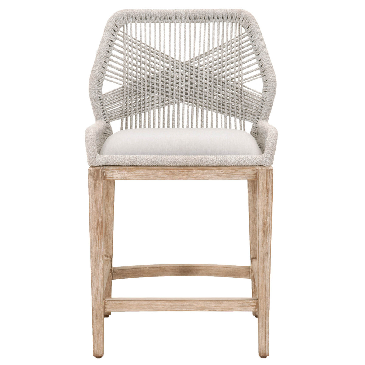 Loom Counter Stool in Taupe \u0026 White 