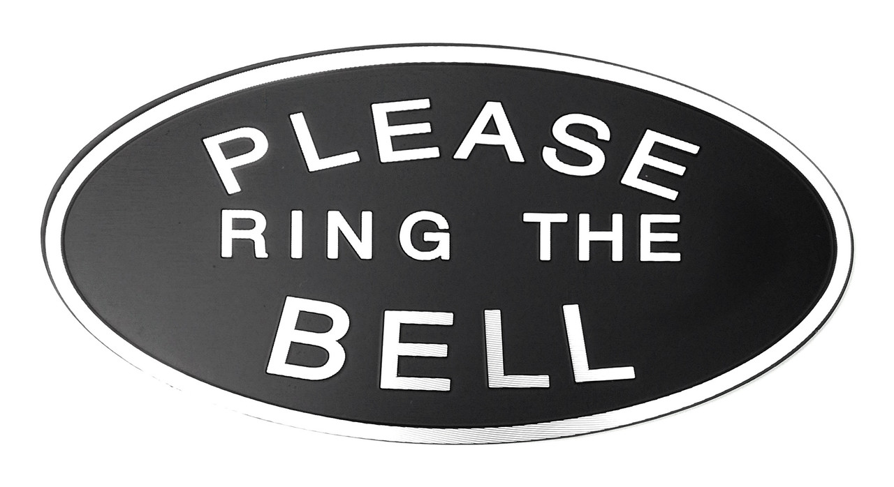 Please Ring the Bell Aluminium Doorbell Sign Self-adhesive Black