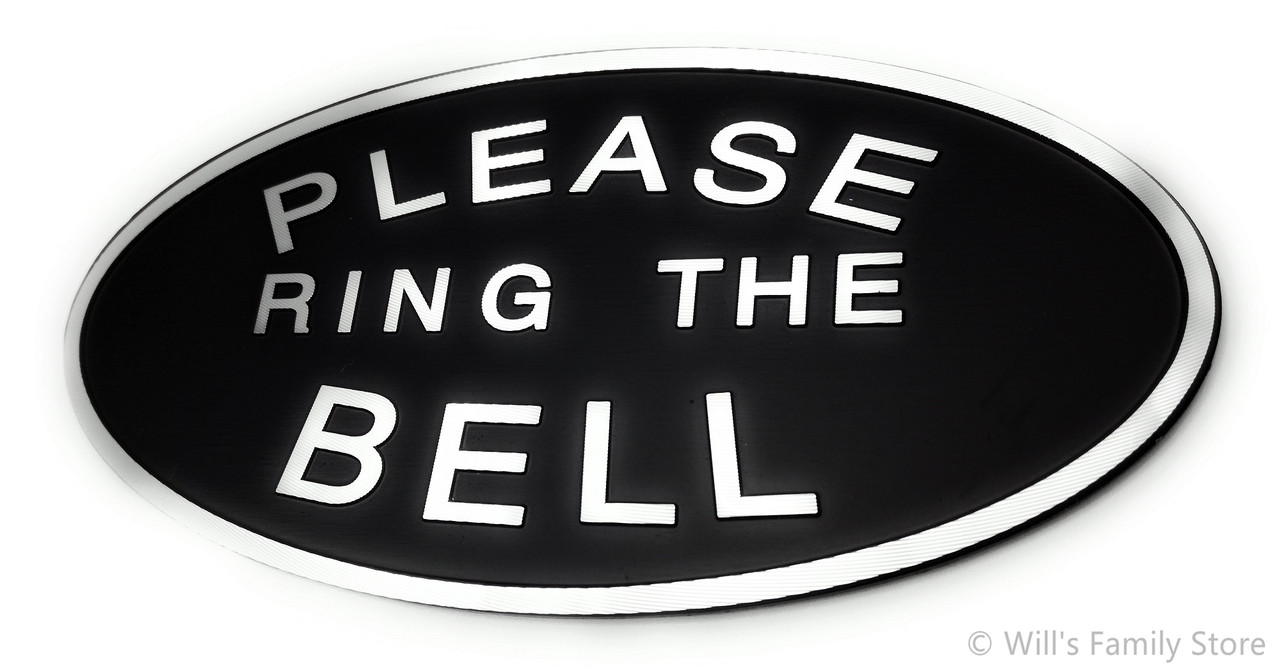 Please Ring the Bell Aluminium Doorbell Sign Self-adhesive Black