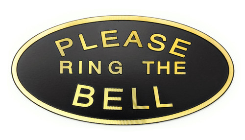 Please Ring the Bell Aluminium Doorbell Sign Self-adhesive Black