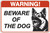beware of the dog sign, warning beware of dog, dog warning sign, guard dog sign, aggressive dog sign, aluminum warning sign, no trespassing sign, home security sign, 12x8 dog sign, yard security warning sign