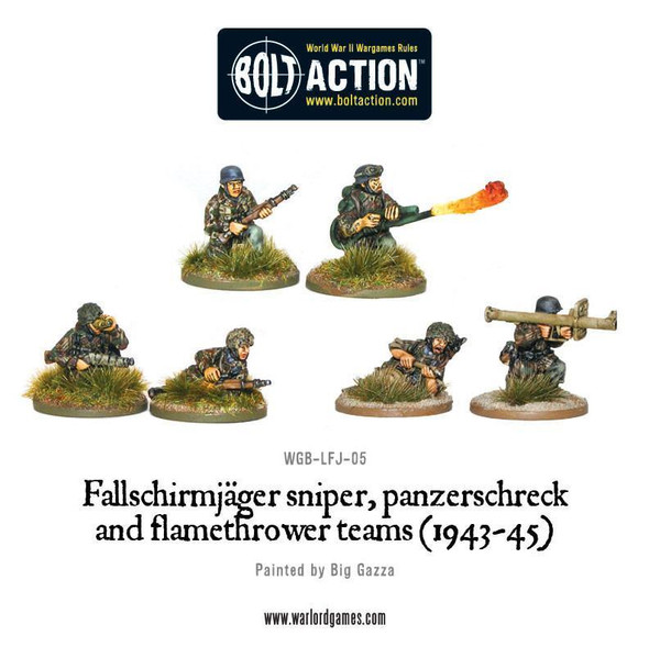 Fallschirmjager Sniper, Panzerschreck, and Flamethrower