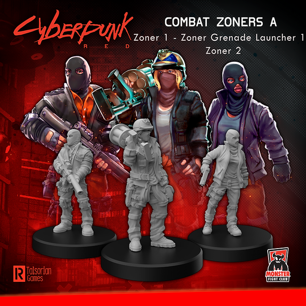 Cyberpunk RED Miniatures - Combat Zoners A