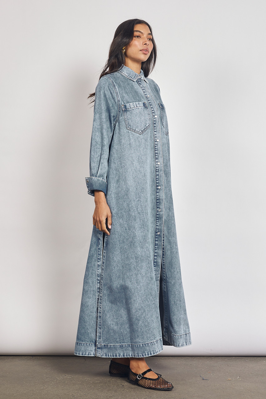 IVY SHIRT DRESS - Dark Denim