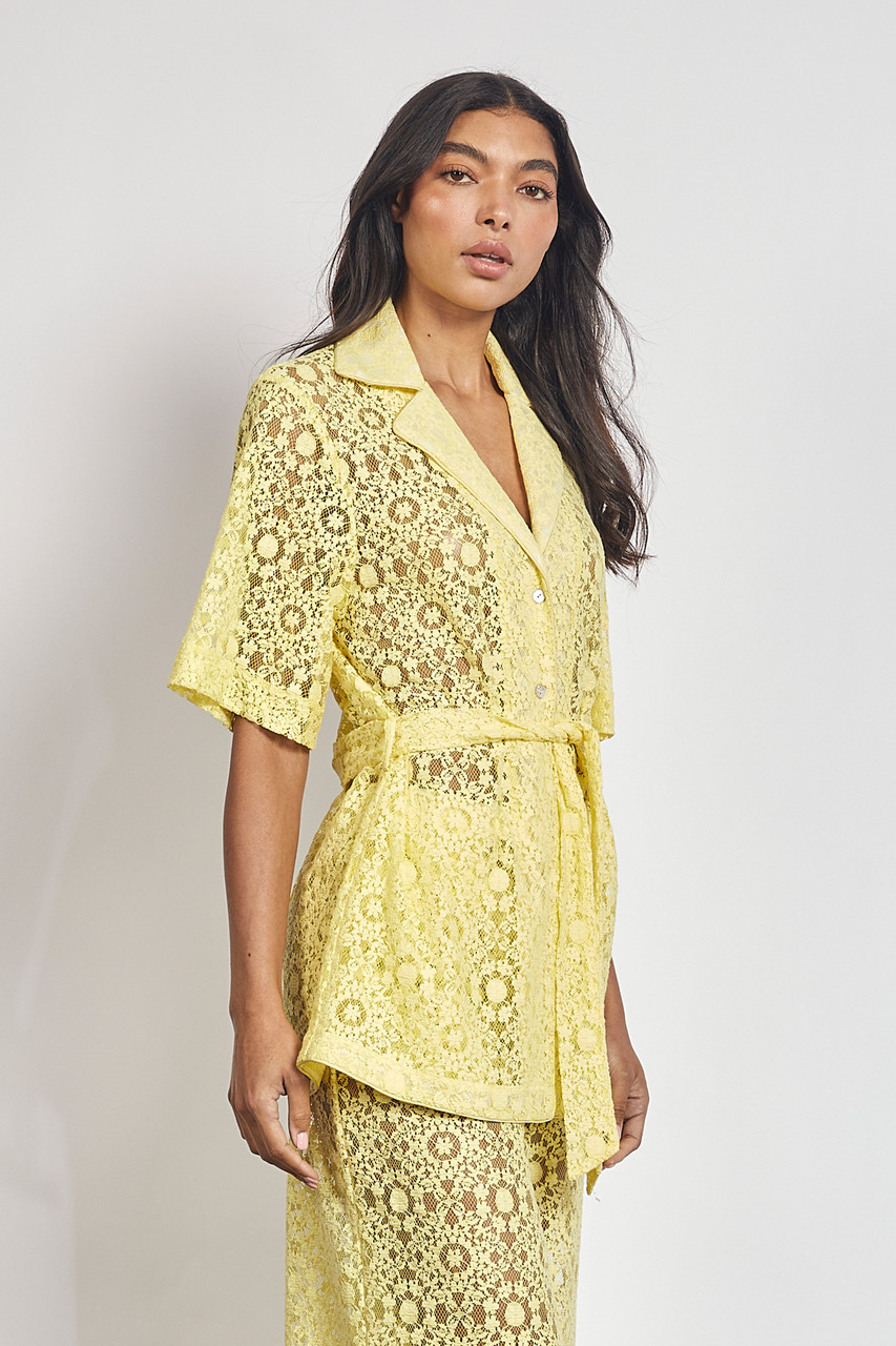 Lemon Printed Shirt with Trousers Co-Ord Set