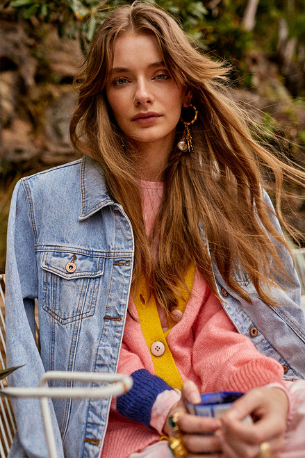 Classic Denim Jacket In Ice Blue Online 