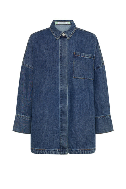 Oversized Shirt Denim in Mid Blue