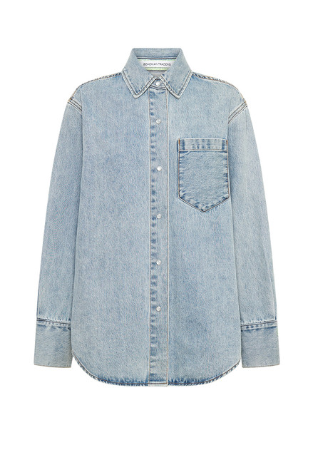 Denim Classic Easy Fit Shirt In Ice Blue