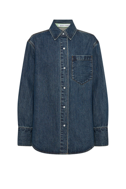 Denim Classic Easy Fit Shirt In Dark Blue