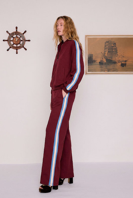 Track Pant in Burgundy
