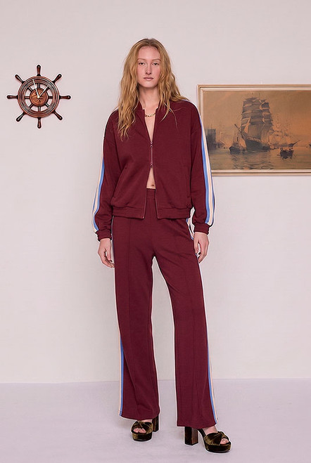Track Pant in Burgundy