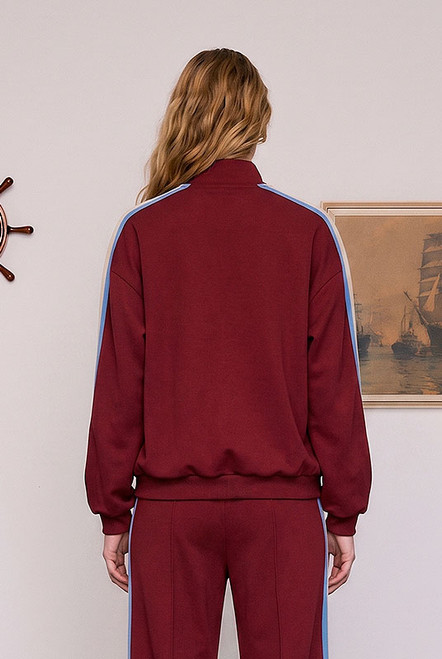 Zipper Track Bomber in Burgundy