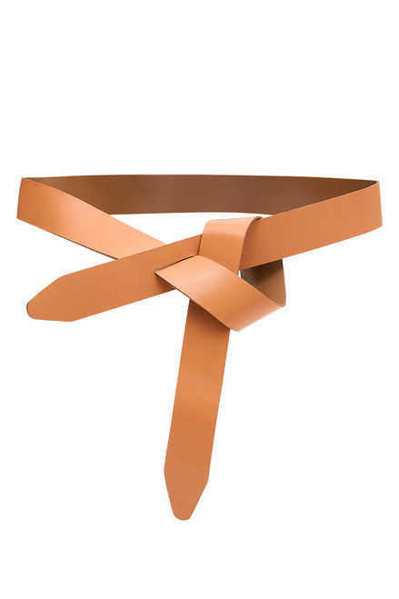 Leather Knot Belt in Tan