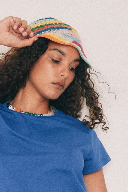 Crochet Bucket Hat in Rainbow