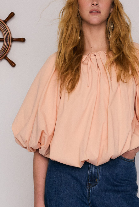 Pirate Puff Blouse in Peach