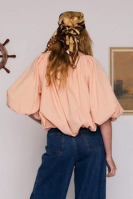 Pirate Puff Blouse in Peach