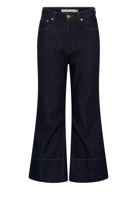Indigo Crop Flare Jean in Indigo Wash