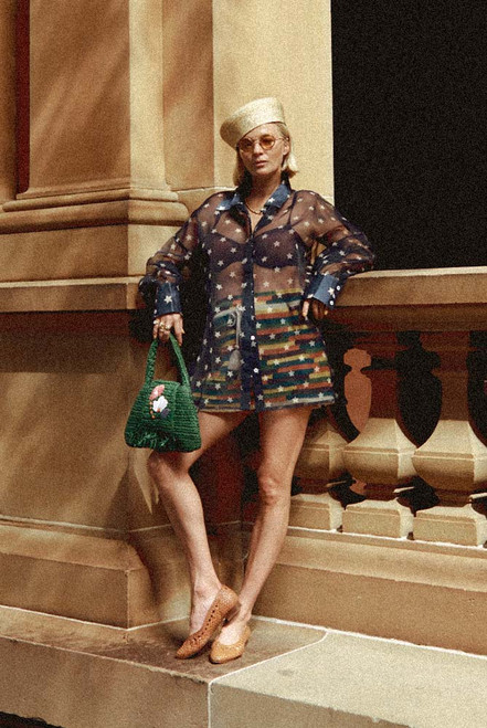 Stripe Crochet Mini Skirt in Multi