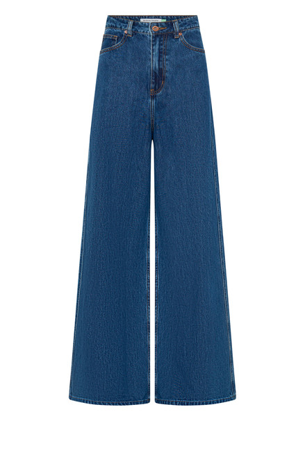 DENIM HIGH WAIST JEAN IN MID BLUE