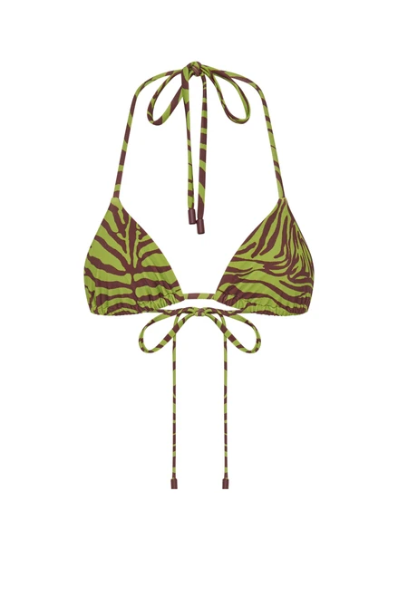 Zebra Triangle Top in Olive