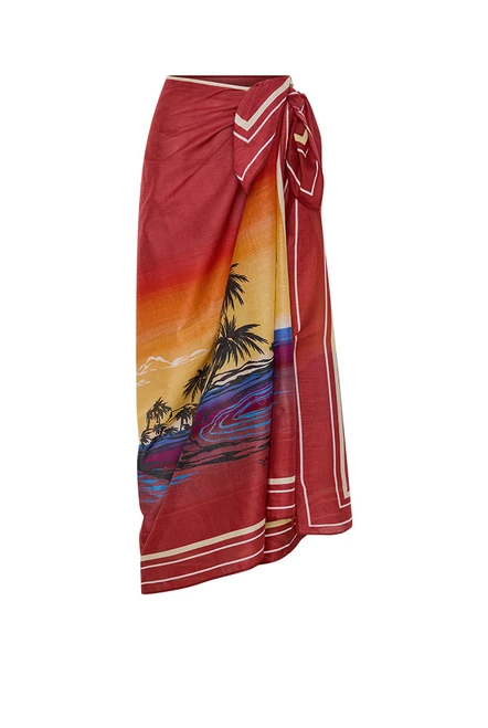 Balmy Palms Sarong in Red