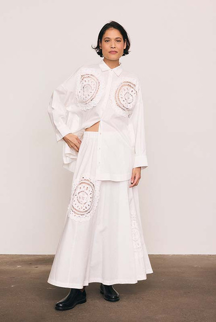 Crochet Circle Skirt in White