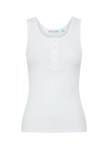 A modern wardrobe essential reimagined with quiet confidence. The Scoop Neck Tank is cut from soft, premium ribbed cotton with just the right amount of stretch, offering a figure-skimming silhouette that flatters every shape. With a rounded scoop neckline, sleek self-binding, and functional button detailing, it transitions effortlessly from layering piece to stand-alone staple.