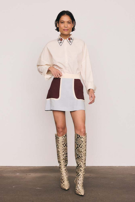 Block Shift Mini Skirt in Spliced