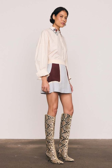 Block Shift Mini Skirt in Spliced